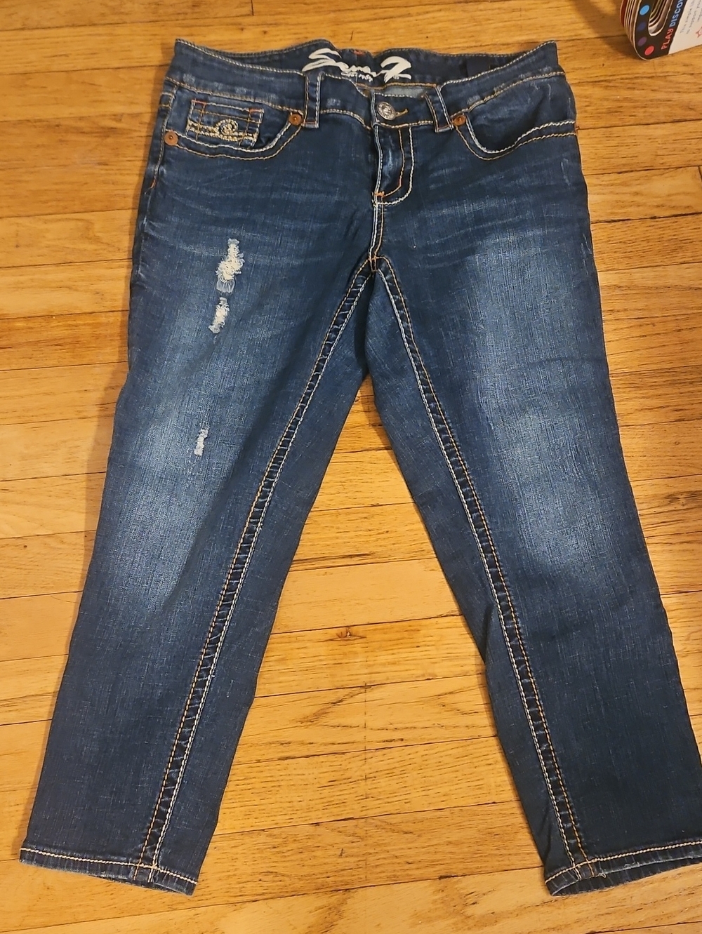 Silver Jeans Dark Blue Skinny Jeans with Light Distressing